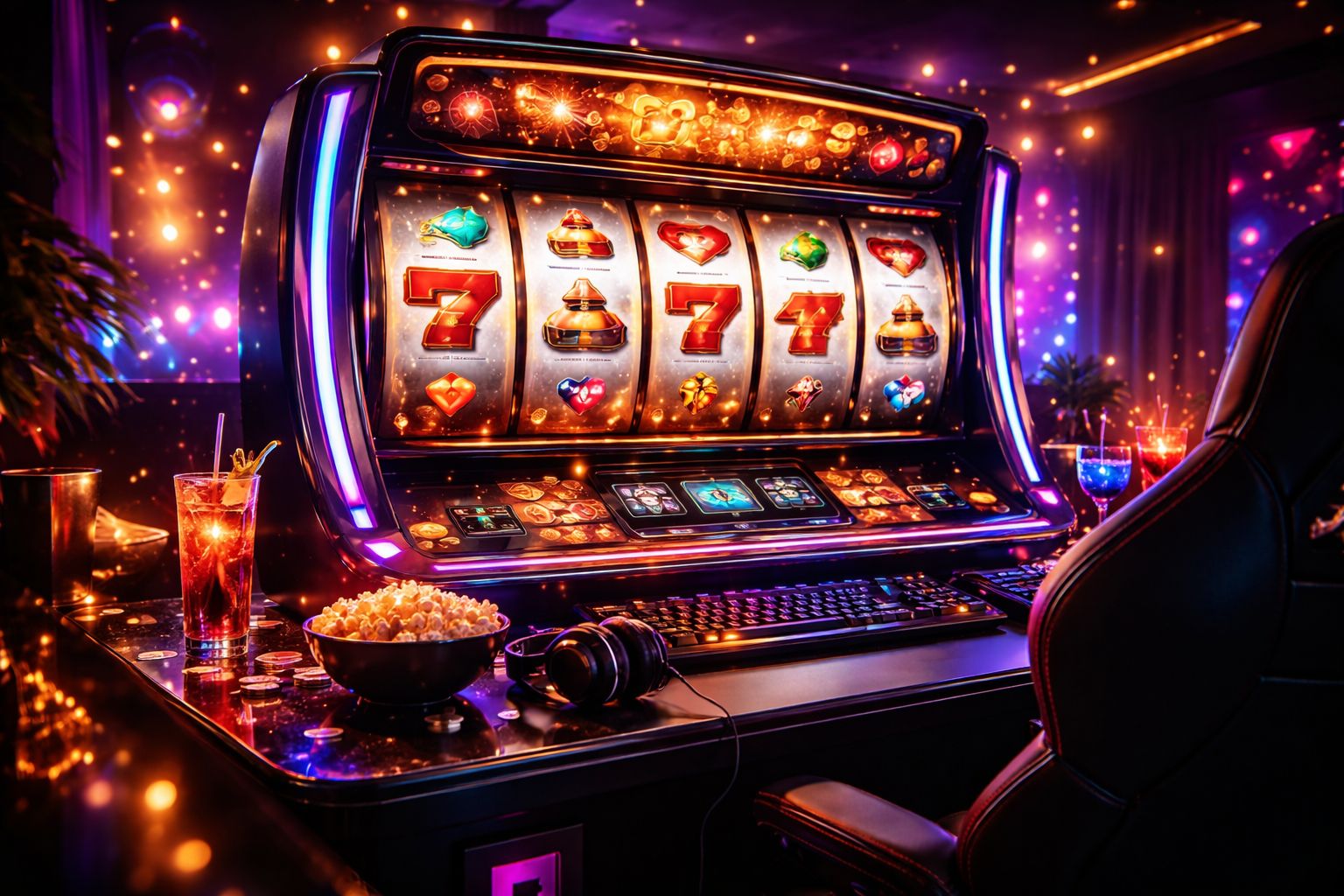 Feature-rich slot machines with dynamic bonus mechanics, reel motion, and immersive presentation.